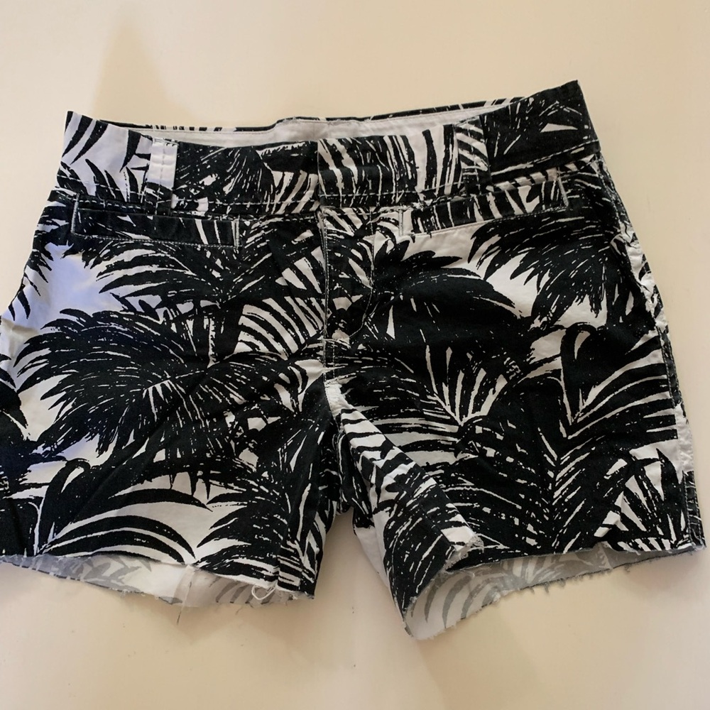 Old Navy Black and White Palm Print Shorts